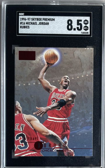 1996 MICHAEL JORDAN SKYBOX PREMIUM RUBIES #16 SGC 8.5