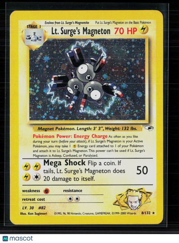 2000 Gym Heroes LT. Surge's Magneton Holo Rare #8/132