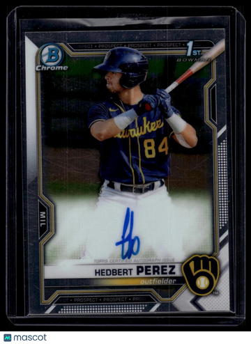 2021 Bowman Hedbert Perez #CPA-HP Chrome Prospect Autographs AU