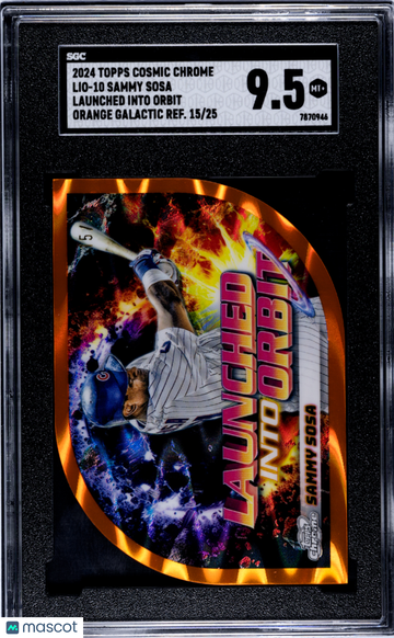 2024 Topps Cosmic Chrome Sammy Sosa #LIO-10 Launched Into Orbit Orange Galactic Refractor SGC 9.5