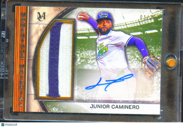 2025 Topps Museum Collection Junior Caminero #MMJPA-JC Authentic Autograph Patch Jumbo Patch Memorabilia
