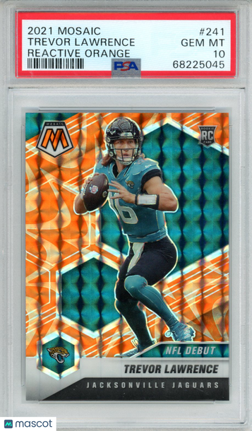2021 Panini Mosaic Trevor Lawrence #241 Reactive Orange PSA 10