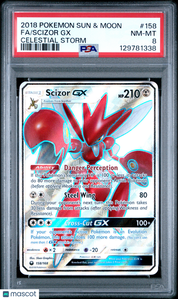 2018 Pokemon Sun & Moon Celestial Storm Scizor GX Fa Celestial Storm PSA 8 #158