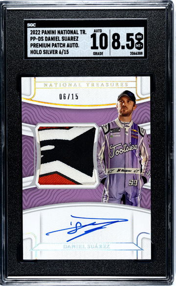 2022 Panini National Treasures #PP-DS Daniel Suarez Premium Patch Auto. Holo Silver 06/15 SGC 8.5