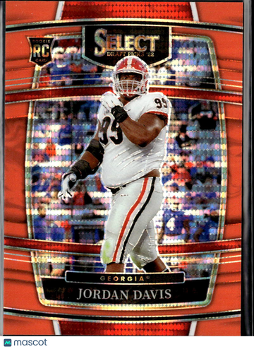 Jordan Davis 2022 Panini Select Draft Picks RC Red Prizm /26 Georgia Bulldogs