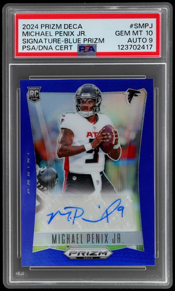 2024 Panini Prizm Deca Michael Penix Jr. Signature Blue Prizm PSA 10 AUTO
