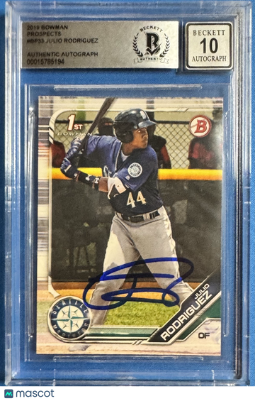 2019 Bowman Prospects Julio Rodriguez #BP33 BGS BAS Auto 10