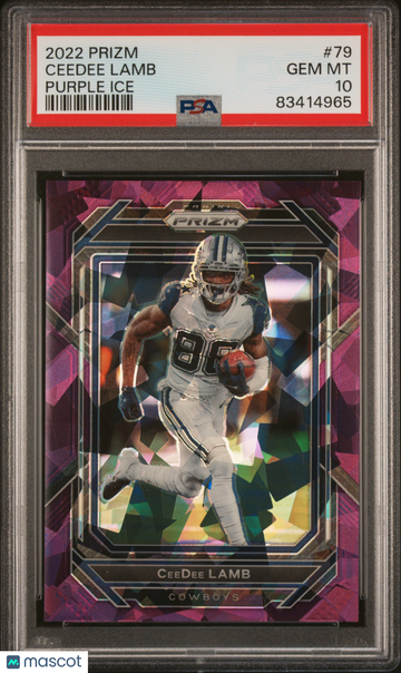 2022 Panini Prizm Ceedee Lamb #79 Purple Ice PSA 10