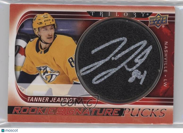2022-23 Upper Deck Trilogy - 2021-22 Update Rookie Signature Puck Tanner Jeannot #21 SP-TJ [None] Rookie