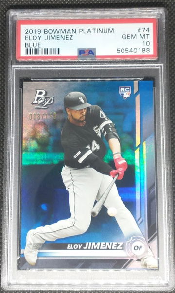 Eloy Jimenez 2019 Bowman Platinum Blue RC Rookie 8/150 PSA 10 POP 1