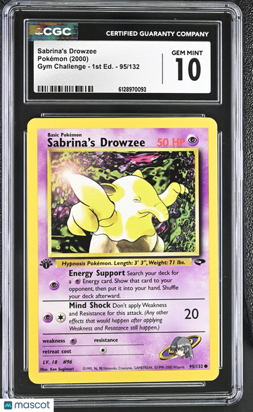 2000 Pokemon Gym Challenge Sabrina's Drowzee 95/132 1st Edition CGC 10 #95/132