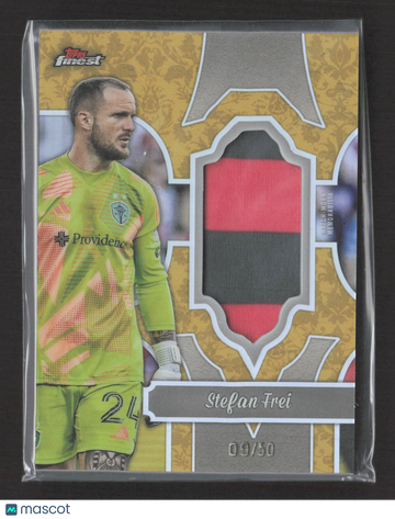2024 Topps Finest Stefan Frei #FF-SF Gold /50 Finest Fabric Relic Match-Worn Memorabilia