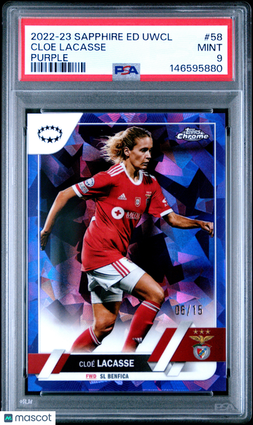 2022-23 Topps Chrome Sapphire Edition Cloe Lacasse #58 Purple /15 PSA 9