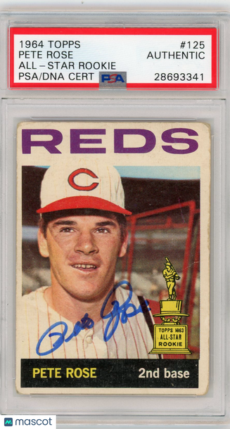 1964 Topps Pete Rose #125 All Star Rookie PSA A Auto A