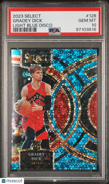2023 Panini Select Gradey Dick #126 Light Blue Disco PSA 10