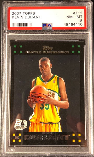 2007 Topps Kevin Durant Black Border PSA 8