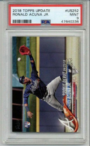 2018 TOPPS UPDATE #US252 RONALD ACUNA JR. ATLANTA BRAVES PSA 9 MINT RARE