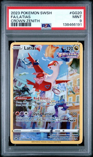 2023 Pokemon Sword and Shield Crown Zenith Latias #GG20 PSA 9