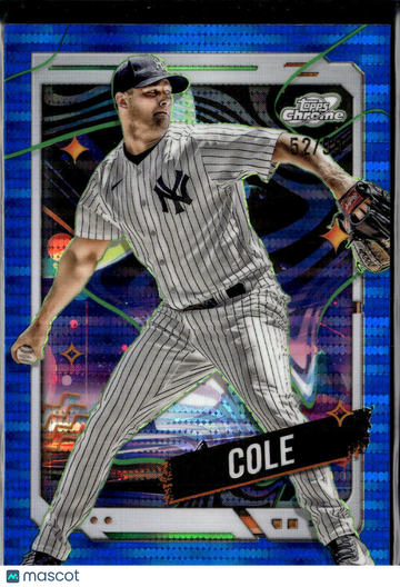 Gerrit Cole 2024 Topps Chrome Cosmic Blue Moon /99 New York Yankees