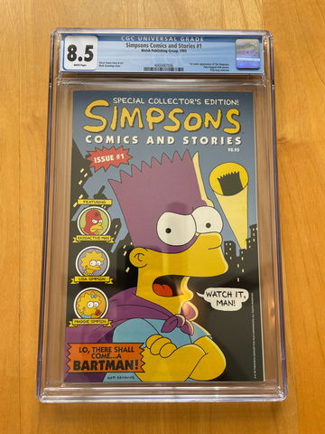 Simpsons Comics and Stories #1 CGC 8.5 White Pages