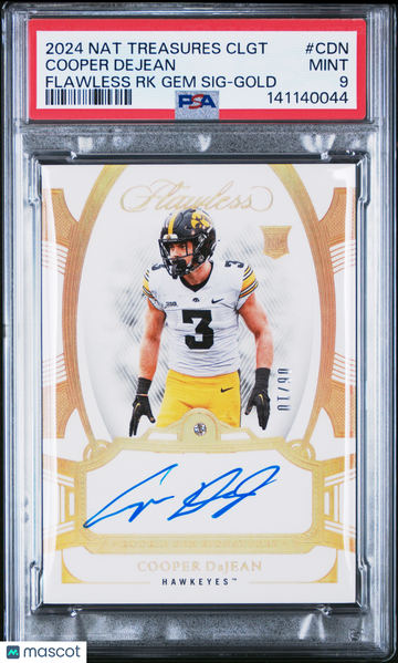 2024 Panini National Treasures Collegiate Flawless Rookie Cooper Dejean #CDN RK Gold /10 Rookie PSA 9