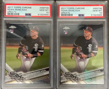 (2) 2017 Topps Chrome Update Yoan Moncada PSA10