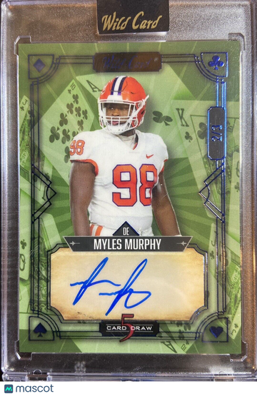 2023 Wild Card Myles Murphy (5 Card Draw) Clemson - Bengals RC Auto # 2/3 - MINT