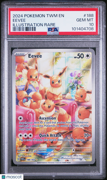 2024 Pokemon TWM EN-Twilight Masquerade Eevee Illustration Rare PSA 10 #188