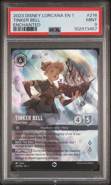 2023 Disney Lorcana Enchanted Tinker Bell #216 PSA 9
