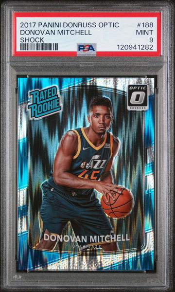 2017 Panini Donruss Optic Shock Donovan Mitchell #188 RC PSA 9