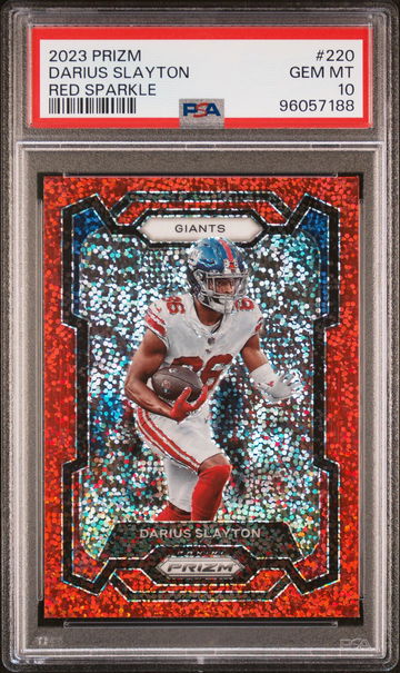 2023 Panini Prizm Red Sparkle Darius Slayton #220 PSA 10
