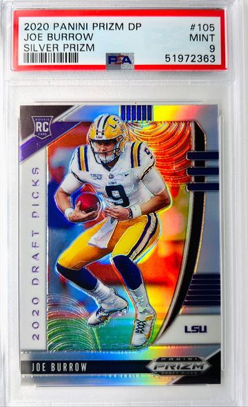 ⭐️ 2020 JOE BURROW PRIZM SILVER #105 PSA 9 RC ROOKIE