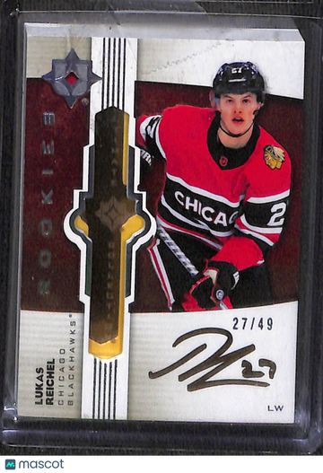 27/49 2022-23 Upper Deck Ultimate Collection Lukas Reichel #UE-LR Gold