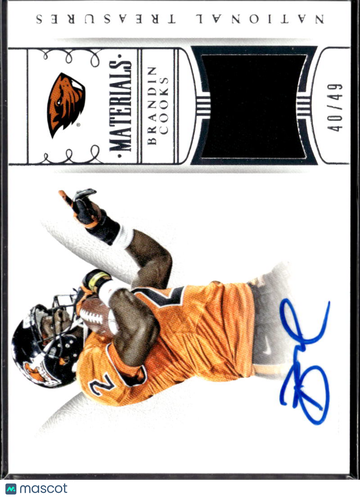 2015 Panini National Treasures Brandin Cooks #37 /49 Jersey Patch Memorabilia