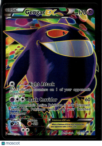 2014 Phantom Forces Gengar EX Holo Rare SR FA #114/119