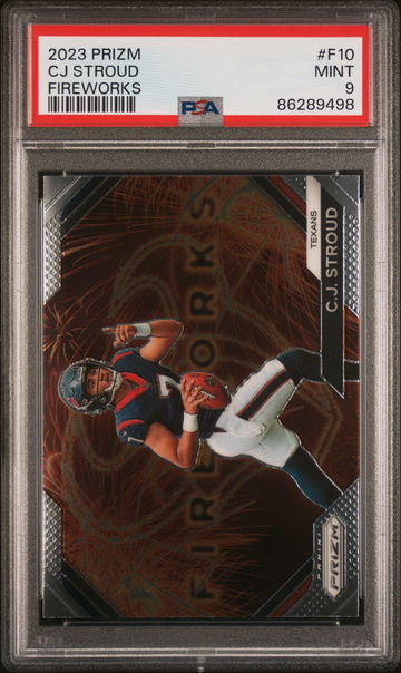 2023 PANINI PRIZM CJ STROUD FIREWORKS #F10 RC ROOKIE PSA 9