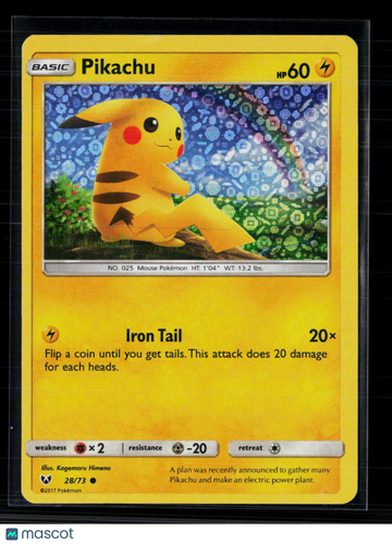 Pokemon 2017 Shining Legends Pikachu #28/73