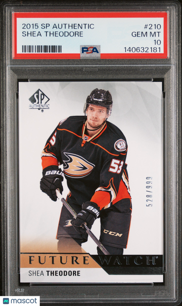 2015-16 SP Authentic Shea Theodore #210 Future Watch /999 Rookie PSA 10