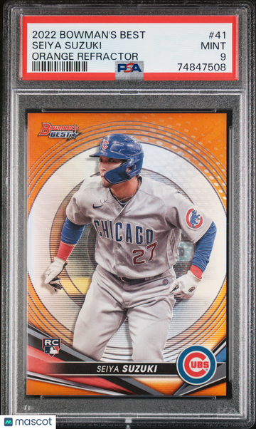 2022 Bowman's Best Seiya Suzuki #41 Orange Refractor PSA 9