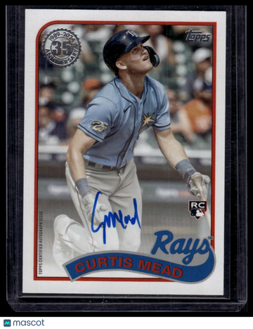 2024 Topps Curtis Mead #89BA-CME 1989 Topps Baseball 35th Anniversary Autographs (Series One) AU