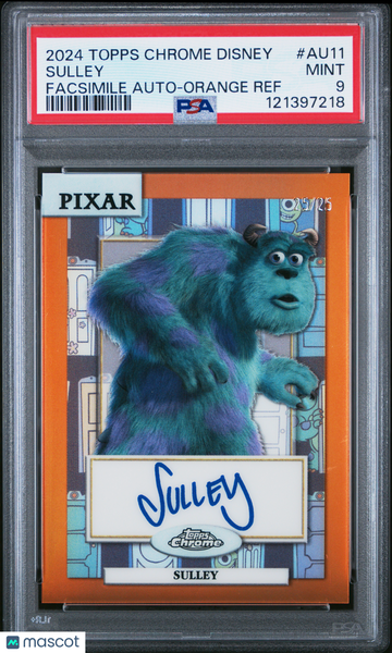 2024 Topps Chrome Disney Disney Chrome 2024 Facsimile Autographs Sulley #AU11 PSA 9