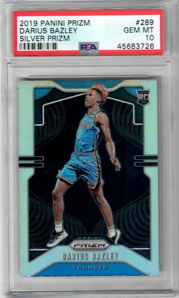 2019 Panini Prizm 289 Darius Bazley Silver Prizm