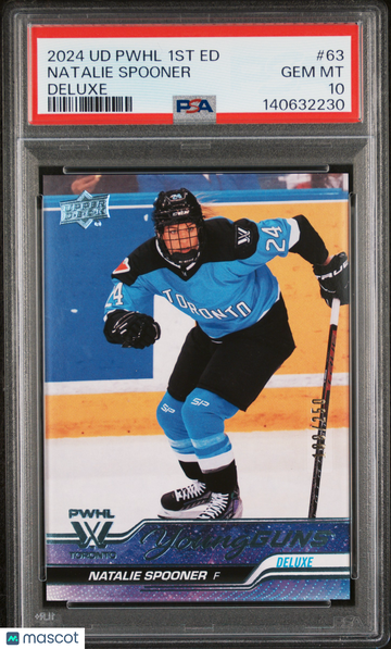 2024 Upper Deck Pwhl 1st Edition Natalie Spooner #63 Deluxe Young Guns /250 PSA 10