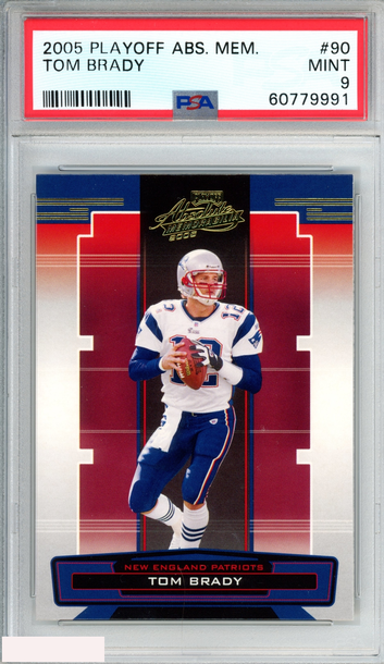 2005 PLAYOFF ABSOLUTE MEMORABILIA TOM BRADY #90 NEW ENGLAND PATRIOTS PSA 9 MINT