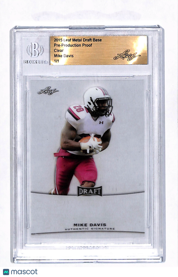 2015 Leaf Metal Draft Mike Davis Clear 1/1 Pre-Production Proof