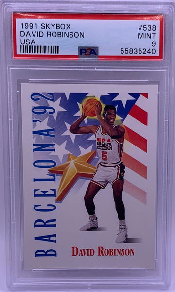 1991 SKYBOX DAVID ROBINSON USA PSA 9 #538 POP 35