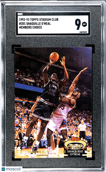 1992 Topps Stadium Club Shaquille O'Neal #201 Members Choice SGC 9