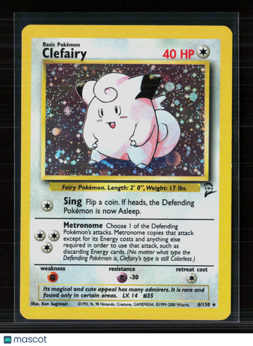 2000 Base Set 2 Clefairy Holo Rare #6/130