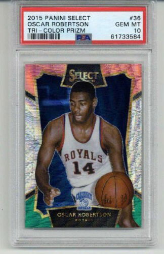 2015 PANINI SELECT TRI COLOR PRIZM #36 OSCAR ROBERTSON CARD ROYALS PSA 10 LOW POP
