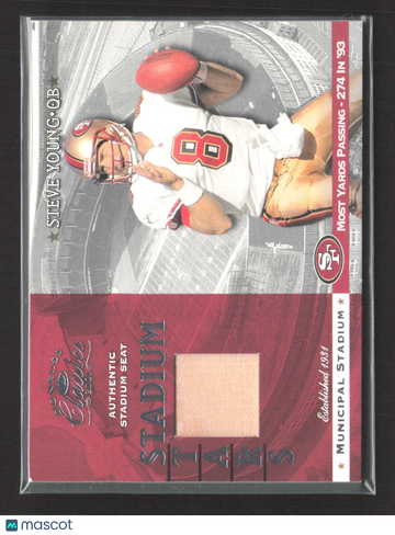 2001 Donruss Classics Stadium Stars Steve Young #SS-24 Authentic Stadium Seat